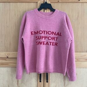 SOLD Reformation pink emotional support sweater graphic wool comfy sweater top